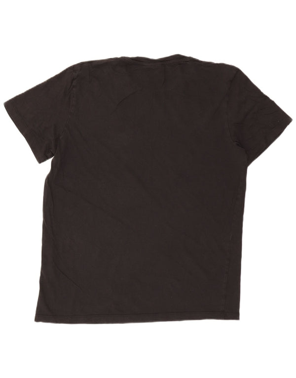 Jack & Jones Mens Graphic T-Shirt Top XL Black Cotton
