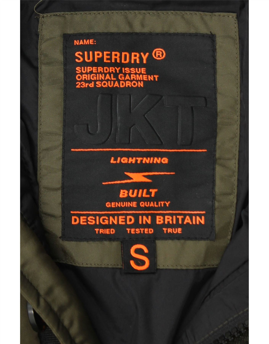 SUPERDRY Mens Hooded Padded Jacket UK 36 Small Khaki Nylon