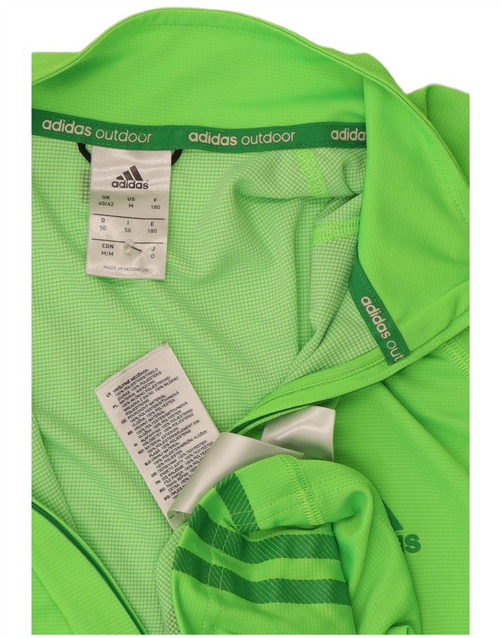 Adidas Mens Zip Neck Pullover Tracksuit Top UK 40/42 Medium Green Polyester