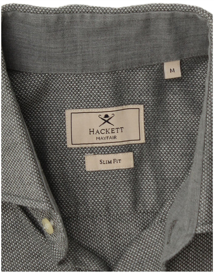 HACKETT Mens Slim Fit Shirt Medium Grey Cotton