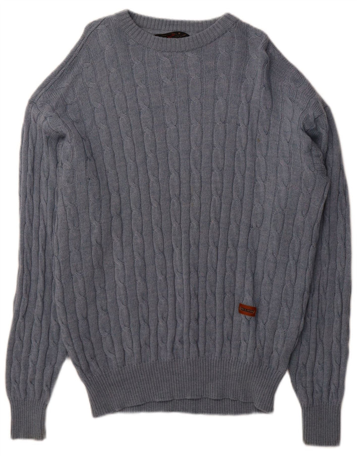 PAUL & SHARK Mens Yachting Crew Neck Jumper Sweater Medium Blue Wool