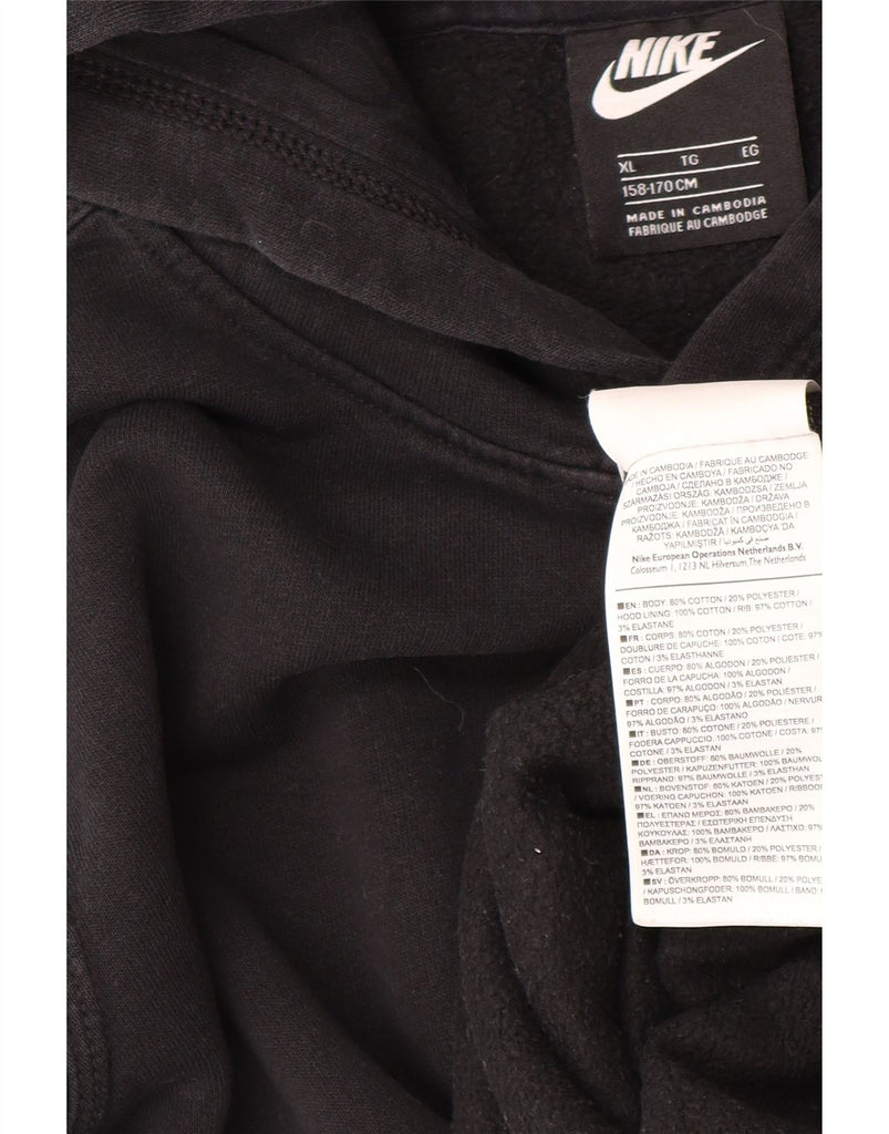 NIKE Boys Hoodie Jumper 13-14 Years XL  Black Cotton Vintage Nike and Second-Hand Nike from Messina Hembry 