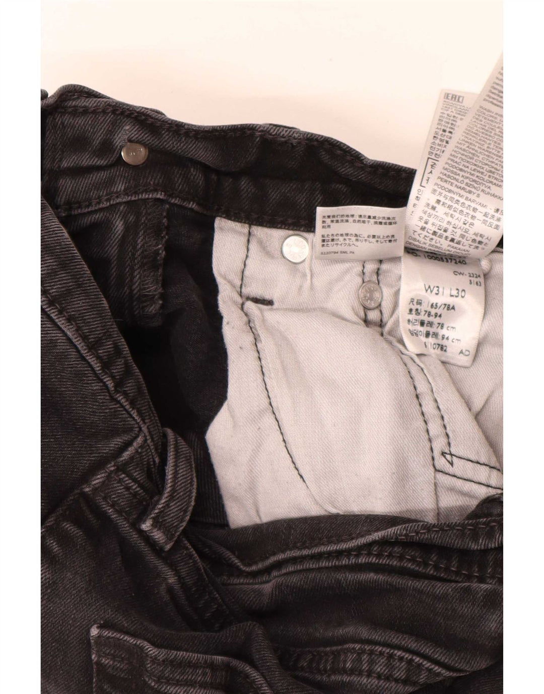 Levi's Mens 514 Straight Jeans W31 L30 Black Cotton
