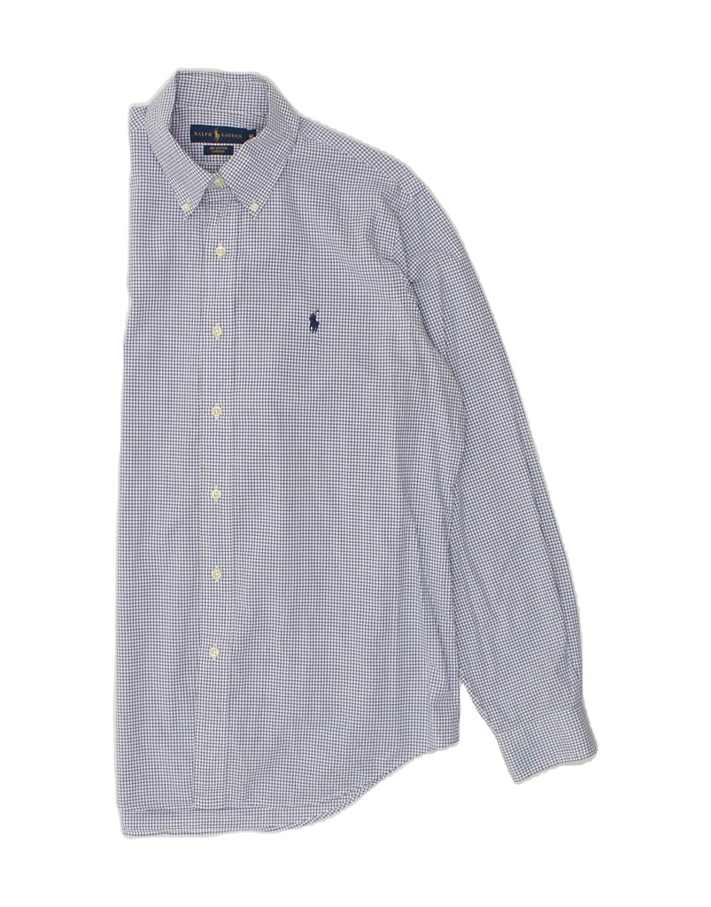 RALPH LAUREN Mens Shirt Medium Blue Check Cotton | Vintage Ralph Lauren | Thrift | Second-Hand Ralph Lauren | Used Clothing | Messina Hembry 
