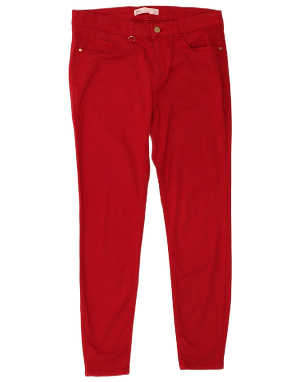 Zara Womens Skinny Casual Trousers EU 40 Medium W30 L27 Red