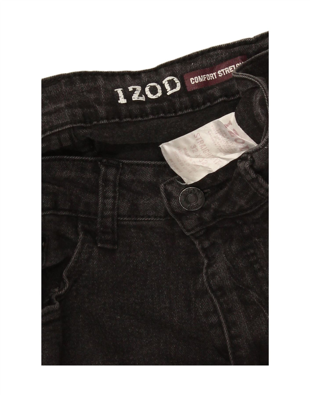 Izod Womens Stretch Straight Jeans W32 L32 Grey Cotton