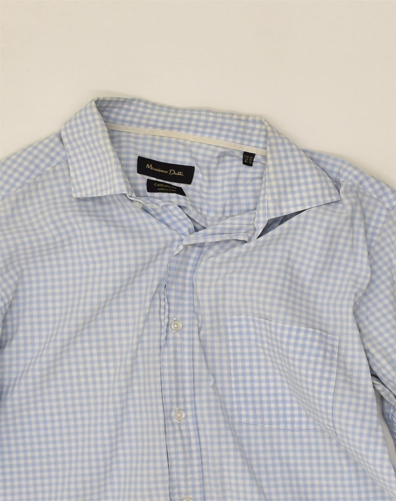 MASSIMO DUTTI Mens Casual Fit Shirt Medium Blue Gingham | Vintage Massimo Dutti | Thrift | Second-Hand Massimo Dutti | Used Clothing | Messina Hembry 