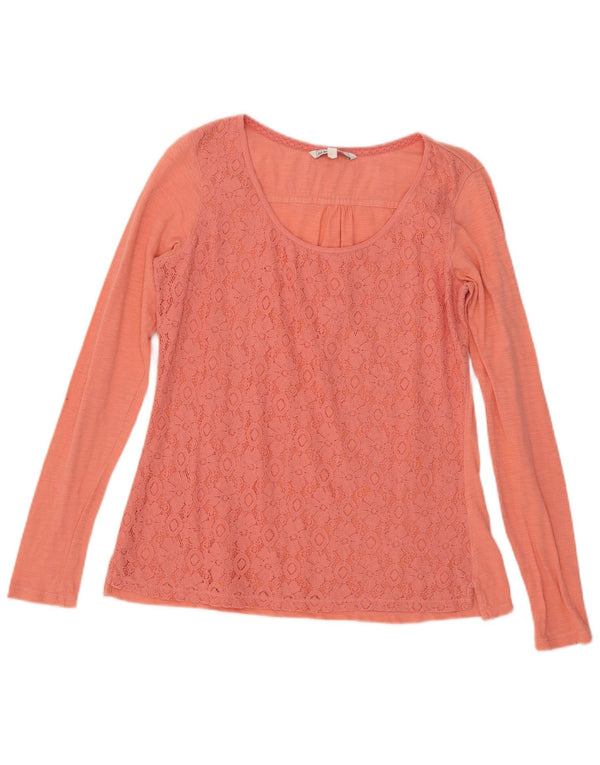 Fat Face Womens Top Long Sleeve UK 12 Medium Pink Floral Cotton
