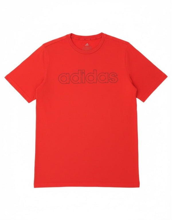 Adidas Boys Graphic T-Shirt Top 15-16 Years Red Cotton