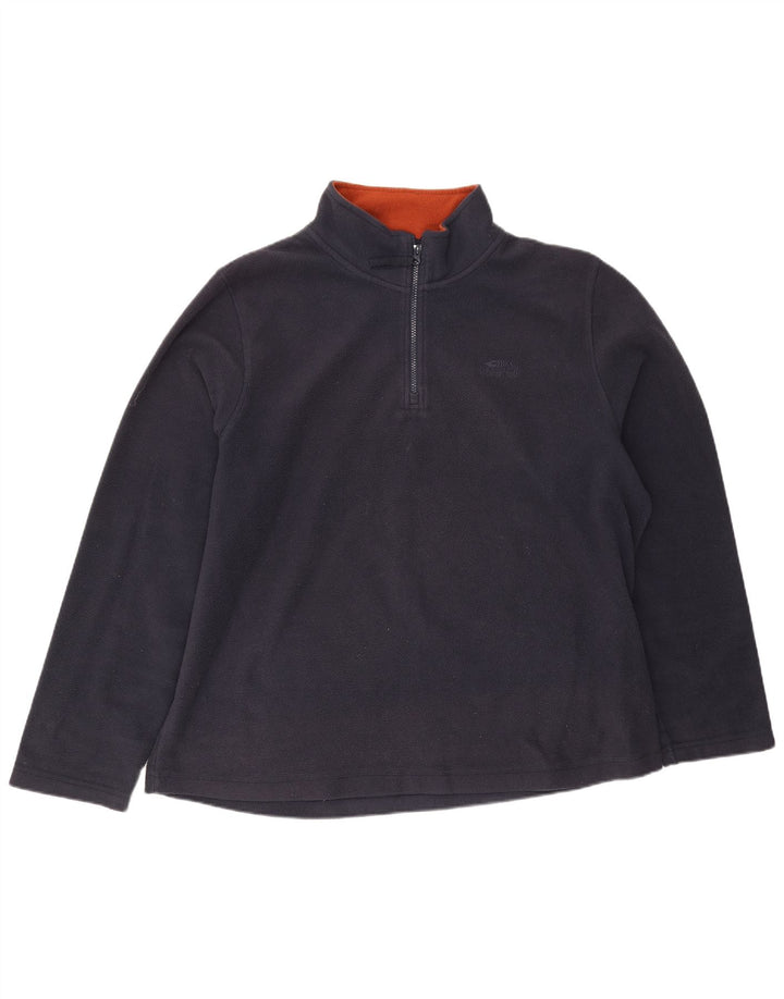 Weird Fish Mens Zip Neck Fleece Jumper 2XL Navy Blue Polyester