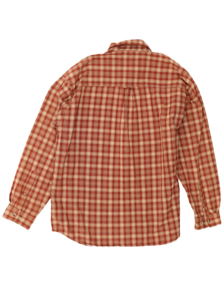 Columbia Mens Flannel Shirt XL Orange Check Cotton
