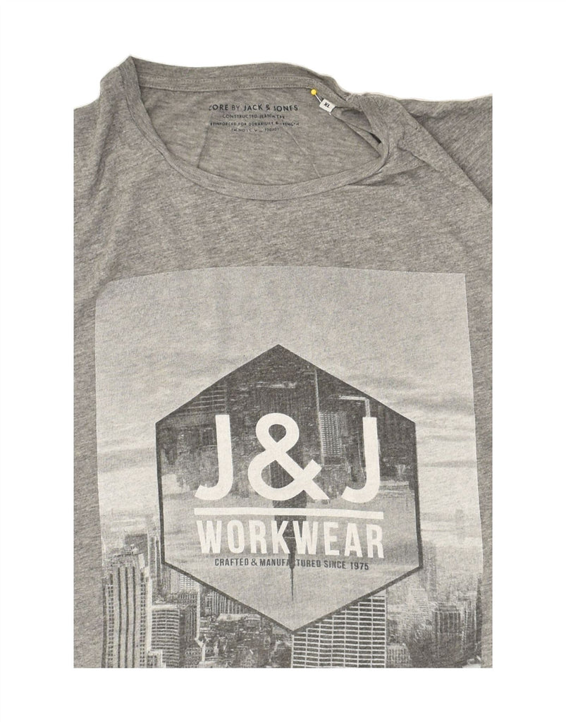 JACK & JONES Mens Graphic T-Shirt Top XL Grey Cotton | Vintage Jack & Jones | Thrift | Second-Hand Jack & Jones | Used Clothing | Messina Hembry 