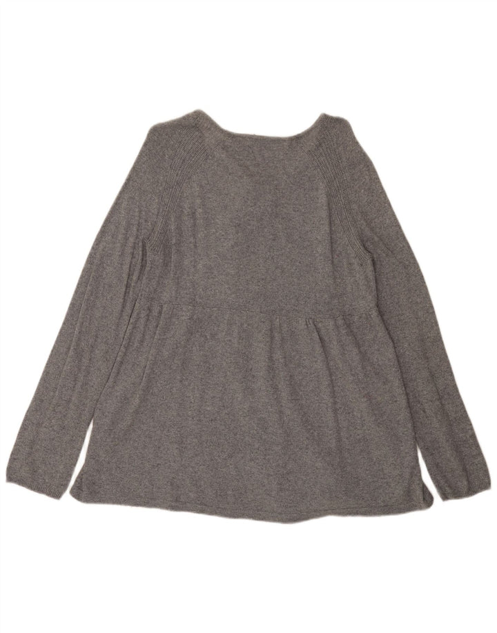 Zara Womens Cardigan Sweater UK 14 Large Grey Cotton