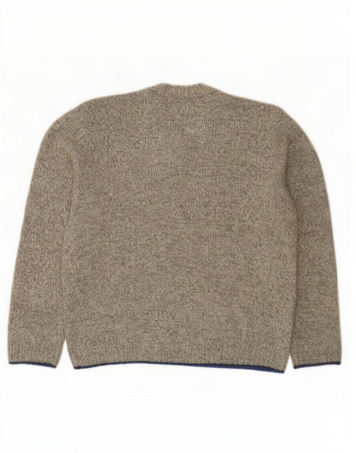 Massimo Dutti Mens V-Neck Jumper Sweater 2XL Grey Flecked Wool