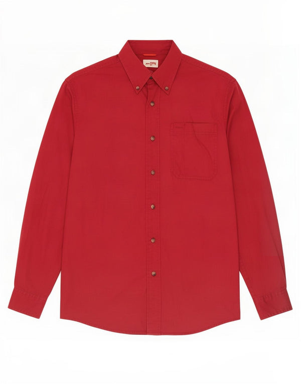 Wrangler Mens Shirt Small Burgundy Cotton