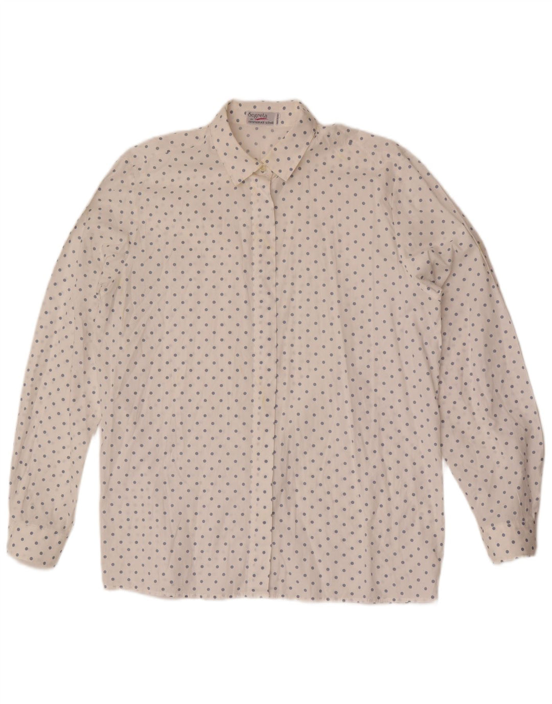 Emmanuel Schvili Womens Shirt UK 18 XL White Spotted