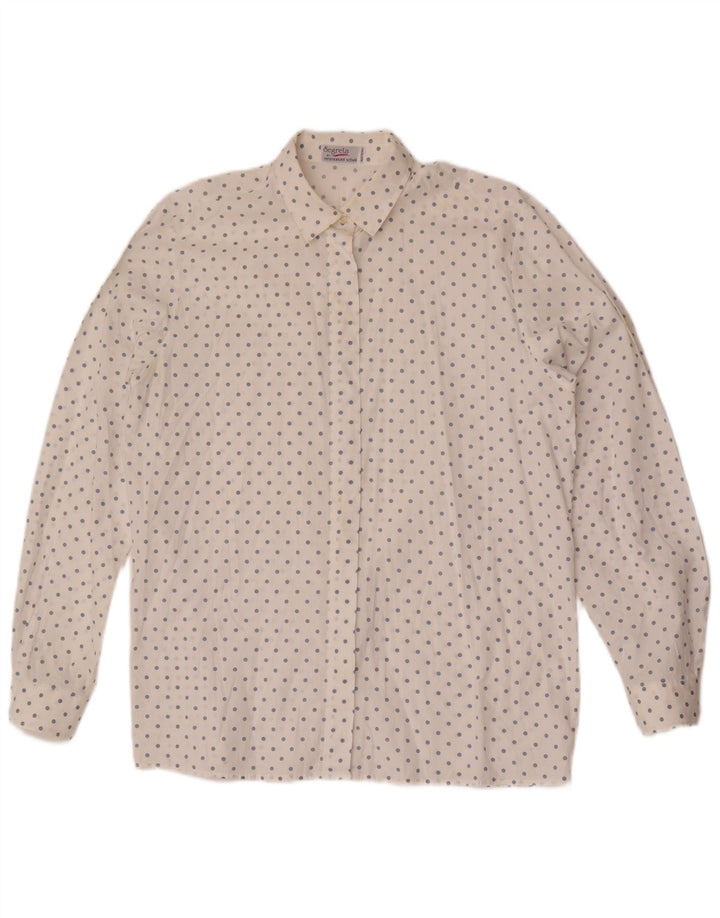 Emmanuel Schvili Womens Shirt UK 18 XL White Spotted