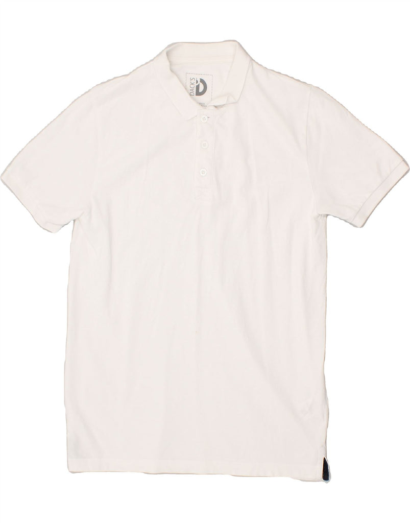 DACK'S Mens Polo Shirt Small White Cotton | Vintage Dack's | Thrift | Second-Hand Dack's | Used Clothing | Messina Hembry 