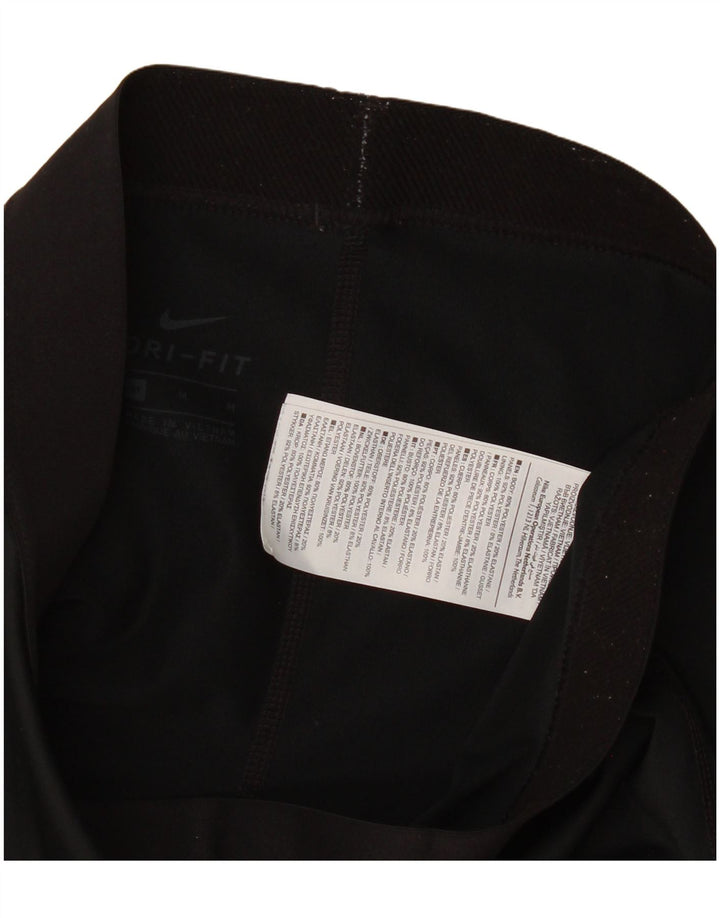 Nike Womens Dri Fit Graphic Leggings UK 12 Medium Black Polyester