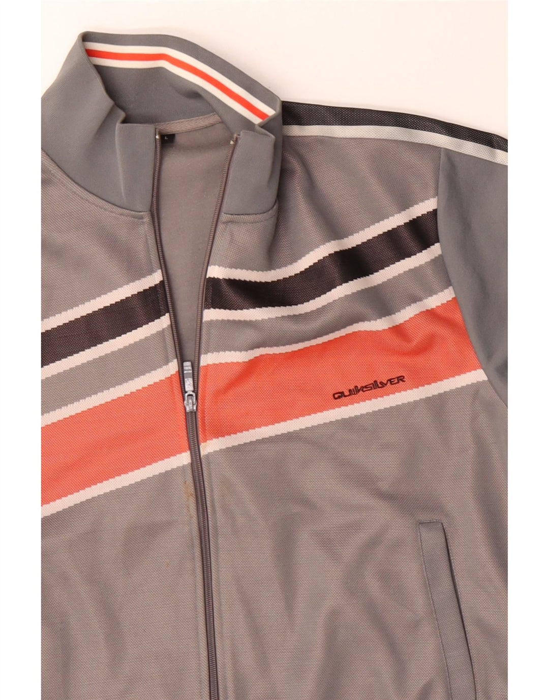 QUIKSILVER Mens Tracksuit Top Jacket Large Grey Colourblock