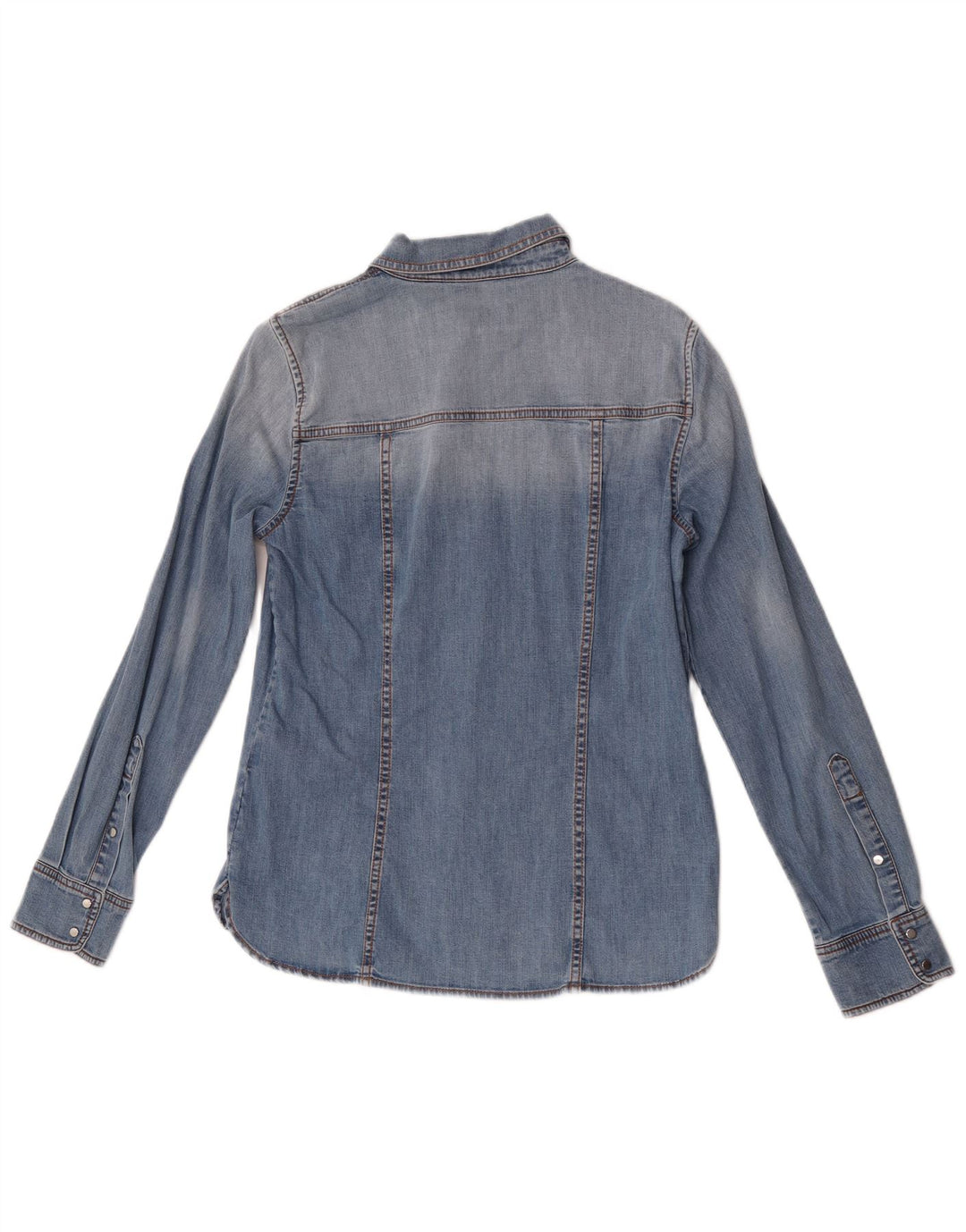 Marella Womens Denim Shirt UK 10 Small Blue Cotton