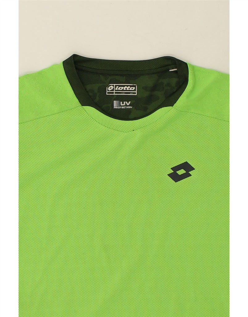 LOTTO Mens T-Shirt Top Medium Green Polyester | Vintage Lotto | Thrift | Second-Hand Lotto | Used Clothing | Messina Hembry 