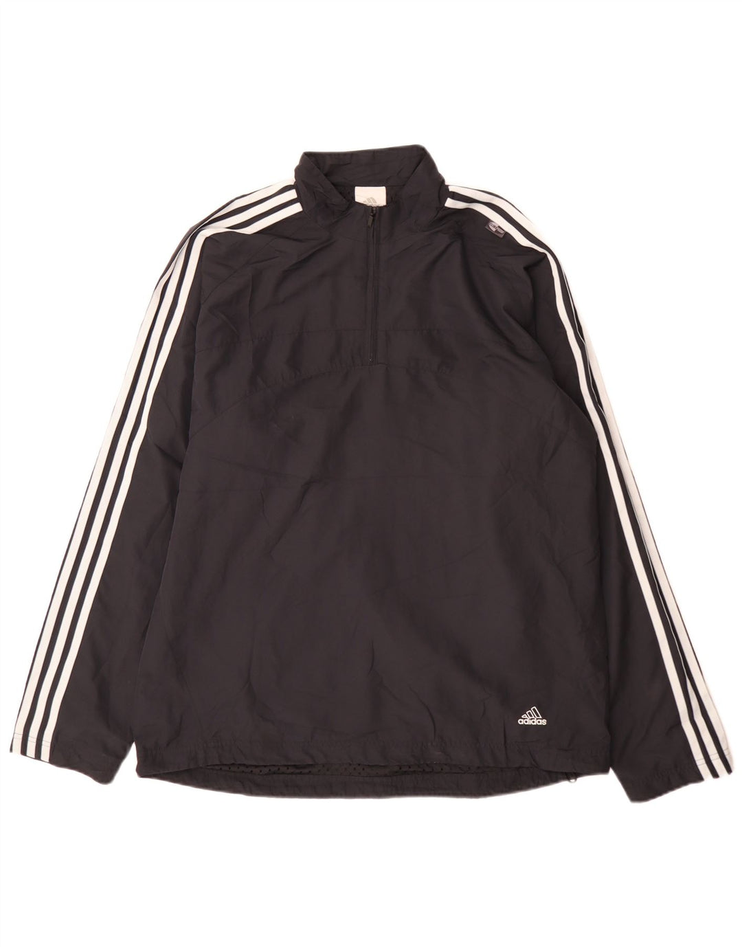 Adidas Mens Zip Neck Pullover Tracksuit Top Large Navy Blue Sports