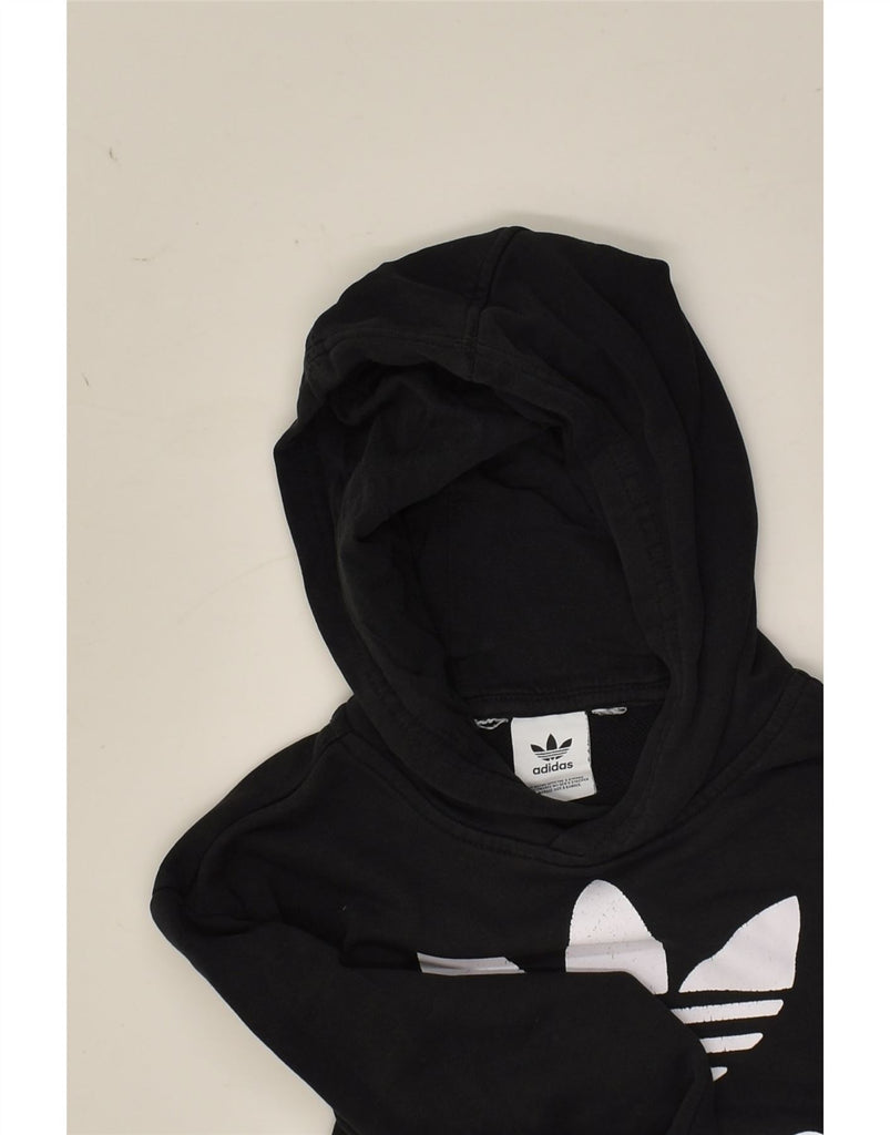 ADIDAS Boys Graphic Hoodie Jumper 13-14 Years Black Cotton | Vintage Adidas | Thrift | Second-Hand Adidas | Used Clothing | Messina Hembry 