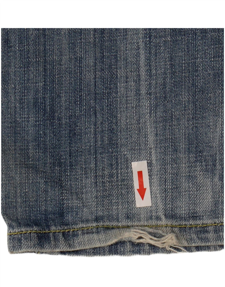 Armani Mens Distressed Slim Jeans W32 L34 Blue Cotton