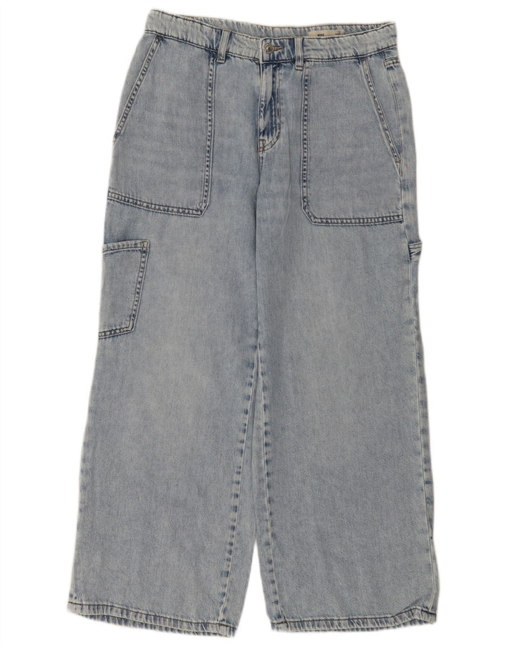 Marks & Spencer Womens Cargo Wide Leg Jeans UK 12 Medium W32 L28 Blue