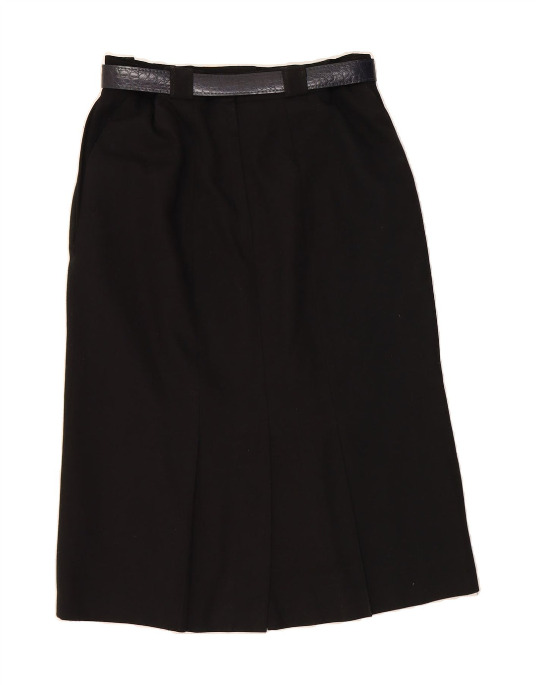VINTAGE Womens Pencil Skirt UK 14 Large W32  Black Polyester Vintage Vintage and Second-Hand Vintage from Messina Hembry 