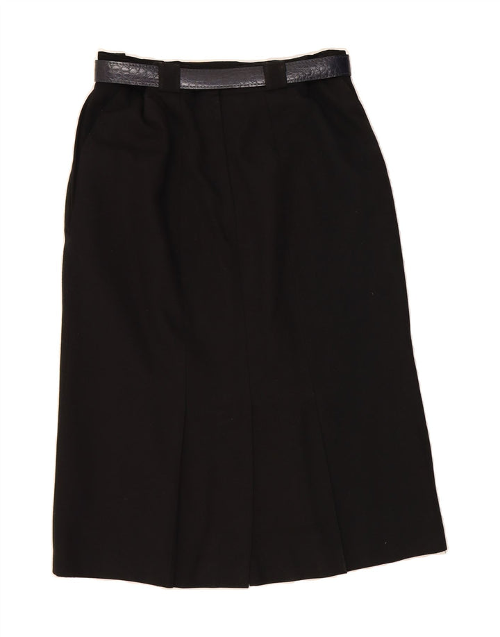 VINTAGE Womens Pencil Skirt UK 14 Large W32  Black Polyester Vintage Vintage and Second-Hand Vintage from Messina Hembry 