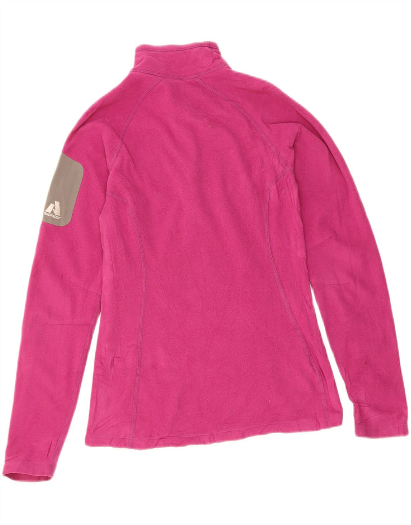 EDDIE BAUER Womens Graphic Zip Neck Fleece Jumper UK 6 XS Pink Polyester Vintage Eddie Bauer and Second-Hand Eddie Bauer from Messina Hembry 