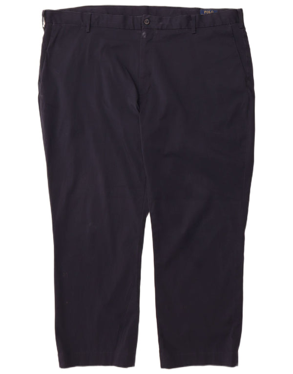 Polo Ralph Lauren Mens Chino Trousers W46 L30 Navy Blue Polyester