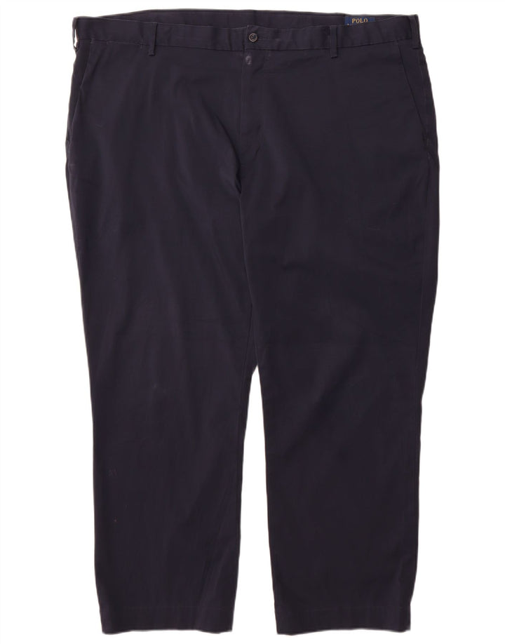 Polo Ralph Lauren Mens Chino Trousers W46 L30 Navy Blue Polyester