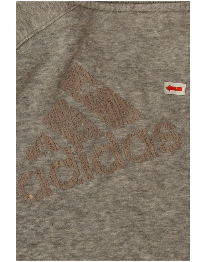 Adidas Mens Sweatshirt Jumper Small Grey Colourblock Cotton
