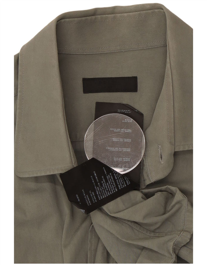 Prada Mens Shirt XL Khaki Cotton