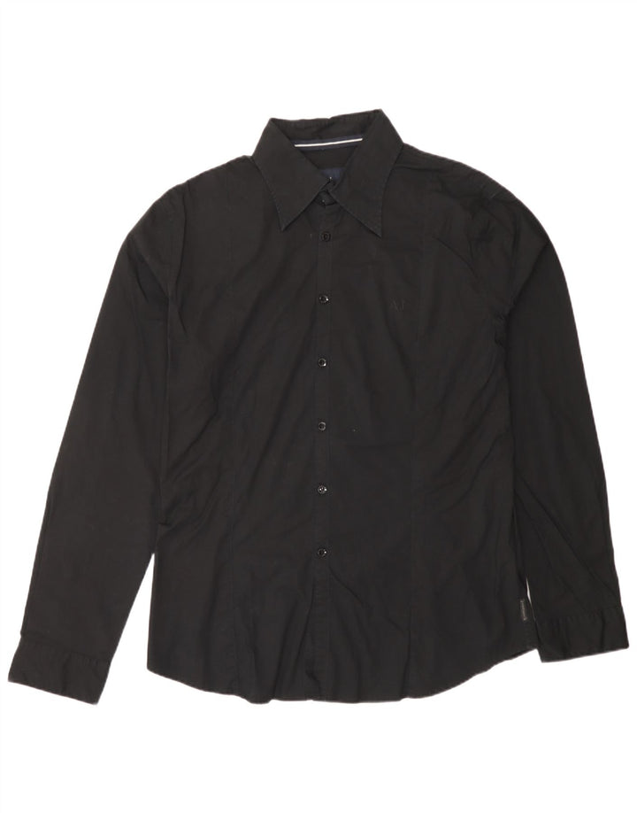 ARMANI JEANS Mens Shirt Large Black Cotton