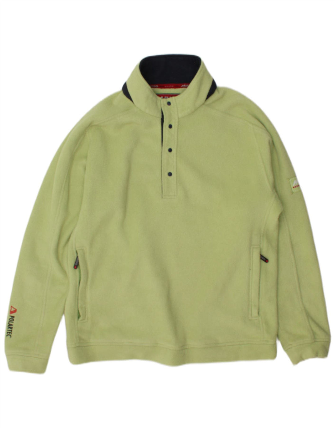 Musto Mens Button Neck Fleece Jumper Medium Green Polyester