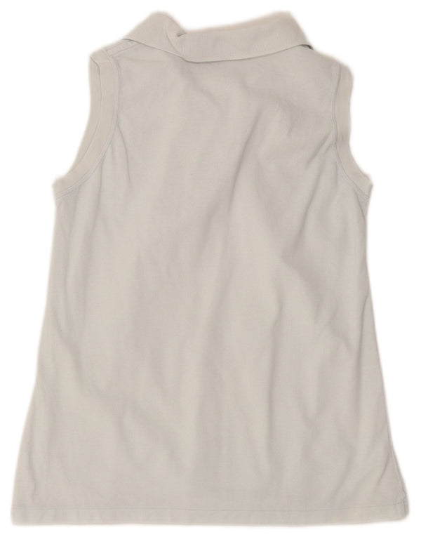 Lacoste Womens Sleeveless Polo Shirt Size 42 Large Blue