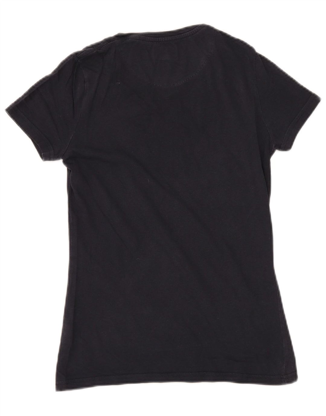 JACK WILLS Womens Graphic T-Shirt Top UK 6 XS Navy Blue Cotton