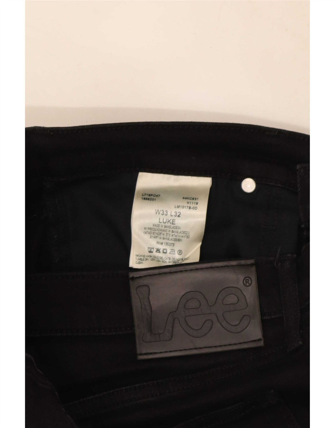 Lee Mens Luke Slim Jeans W33 L32 Black Cotton