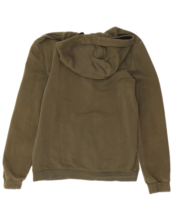 Puma Boys Graphic Zip Hoodie Sweater 15-16 Years Khaki Cotton