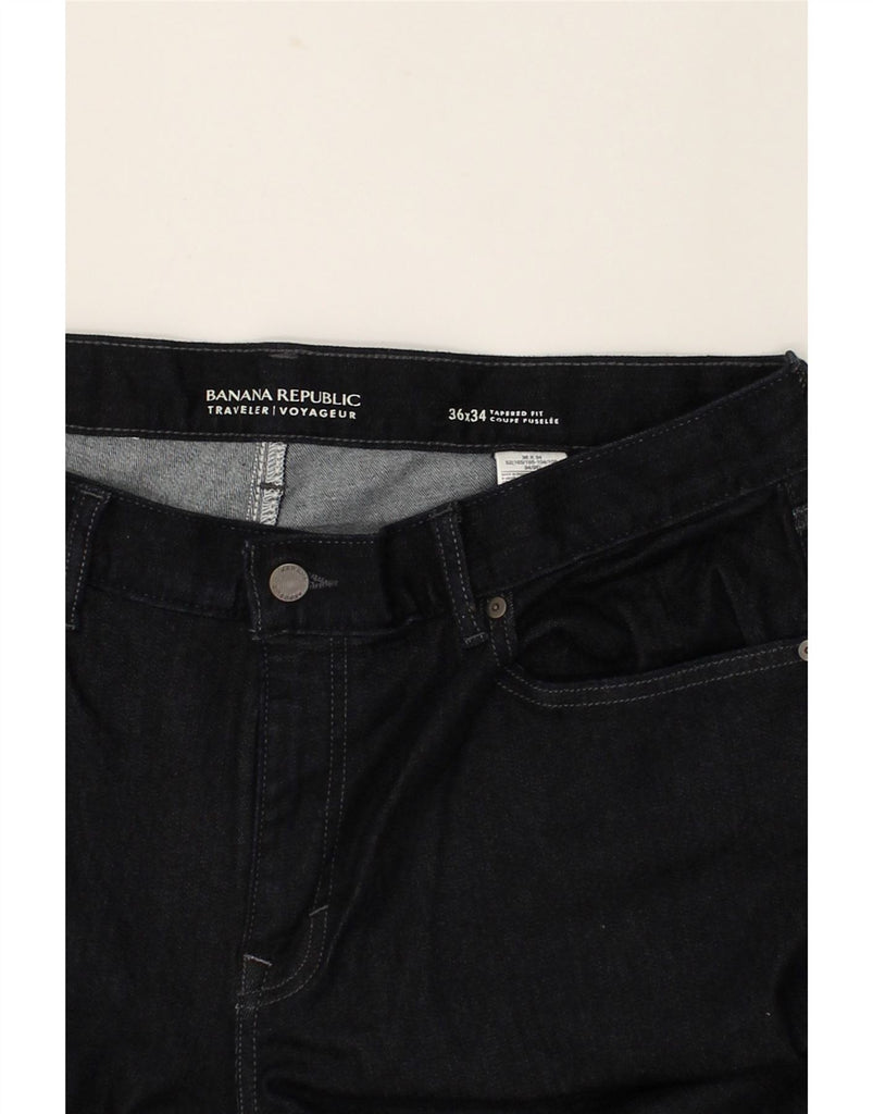 BANANA REPUBLIC Mens Tapered Fit Tapered Jeans W36 L34 Navy Blue Lyocell | Vintage Banana Republic | Thrift | Second-Hand Banana Republic | Used Clothing | Messina Hembry 