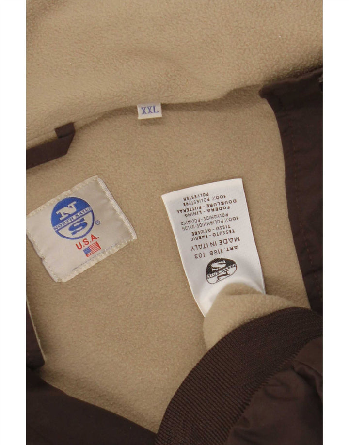 North Sails Mens Bomber Jacket UK 44 2XL Brown Polyester