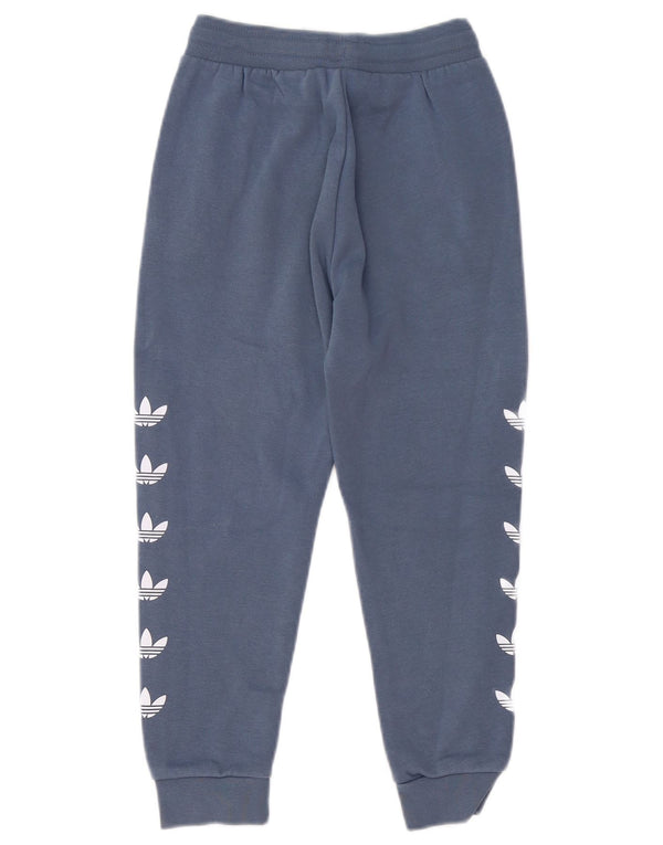 Adidas Boys Graphic Tracksuit Trousers Joggers 7-8 Years  Navy Blue Cotton