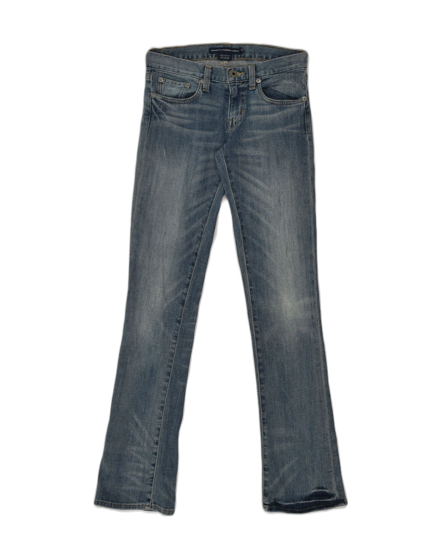 RALPH LAUREN Womens Low Waist Bootcut Jeans W25 L33 Blue Cotton