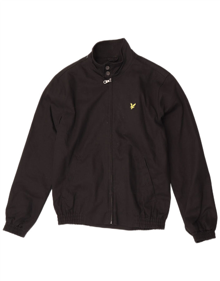 Lyle & Scott Mens Bomber Jacket UK 36 Small Black Cotton