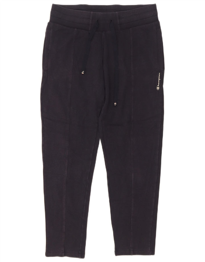 Champion Womens Tracksuit Trousers UK 12 Medium Navy Blue Cotton