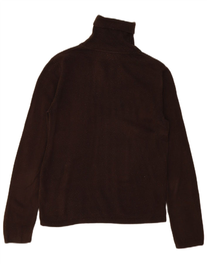 Zara Womens Roll Neck Jumper Sweater UK 12 Medium Brown Acrylic